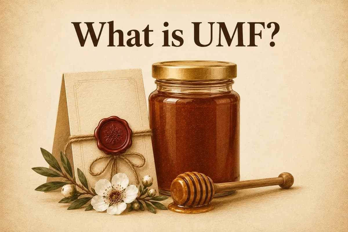 What is UMF: Manuka honey jar with certificate and wax seal